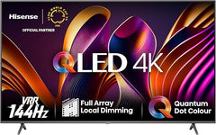 Hisense 65E7NQ Pro 164 cm (65 Zoll) Fernseher, 4K UHD, QLED, Smart TV, Total HDR, Dolby Vision IQ Atmos, 144Hz (VRR), HDMI 2.1, Game Mode PRO, Triple Tuner, Alexa Built-In, Dunkelgrau, [2024]