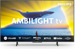 Philips Ambilight 65PUS8109 4K LED Smart TV - 65-Zoll Display mit Pixel-präziser Ultra HD, Titan OS Plattform und Dolby Atmos, Funktioniert mit Alexa und Google Sprachassistent - Satiniertes Chrom
